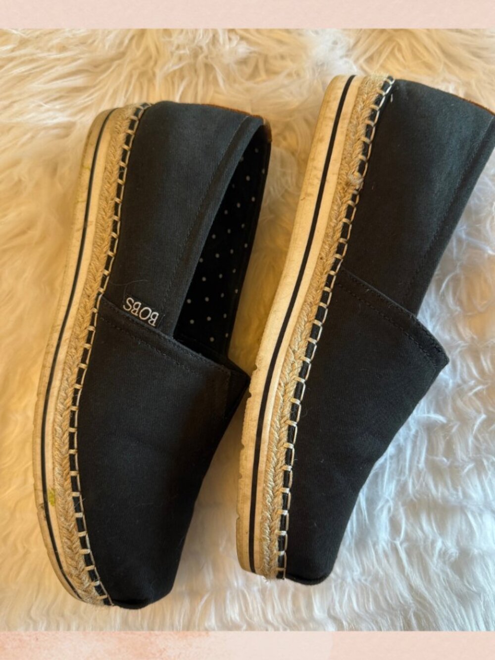 Bobs by Sketchers Breeze Black Slip-On Espadrille Flats